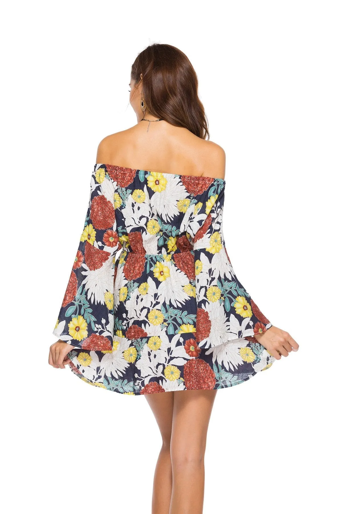 2018 new arrival Printed Flower Strapless Mini dress