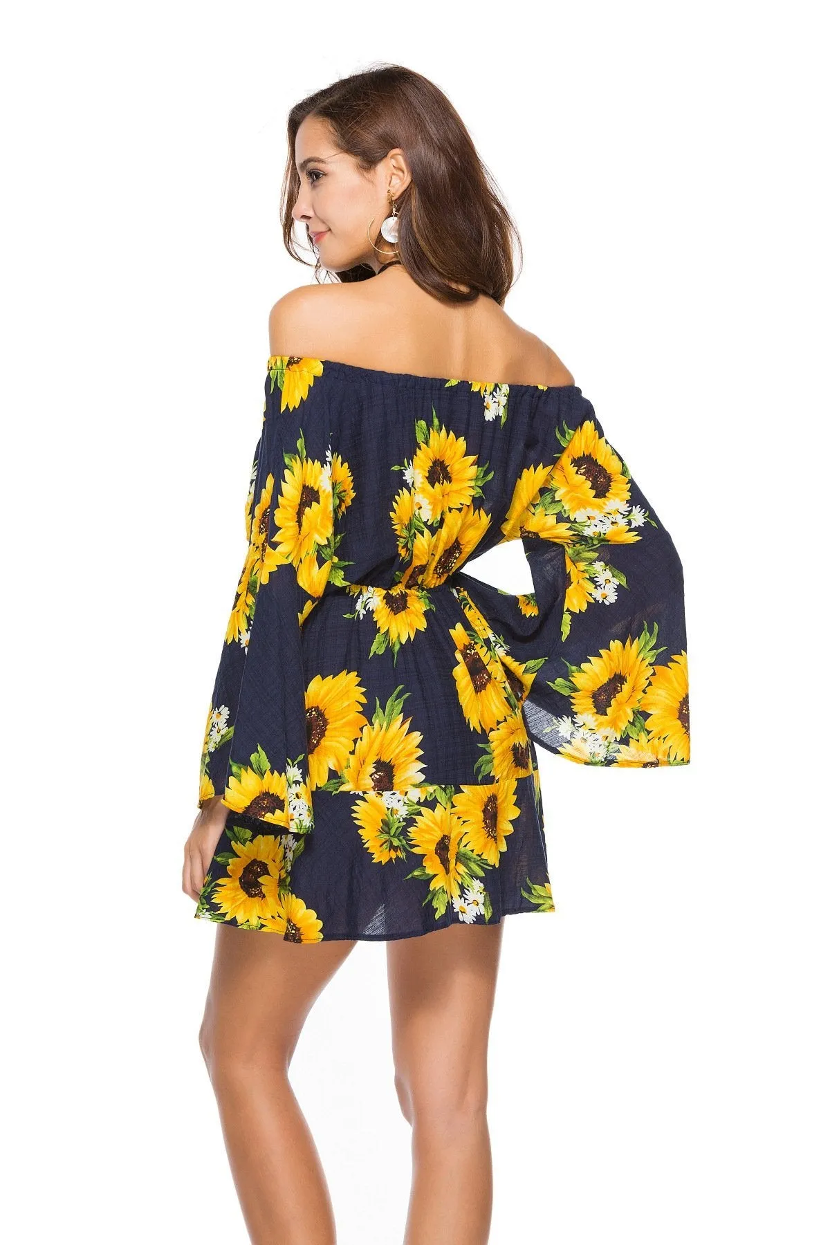 2018 new arrival Printed Flower Strapless Mini dress