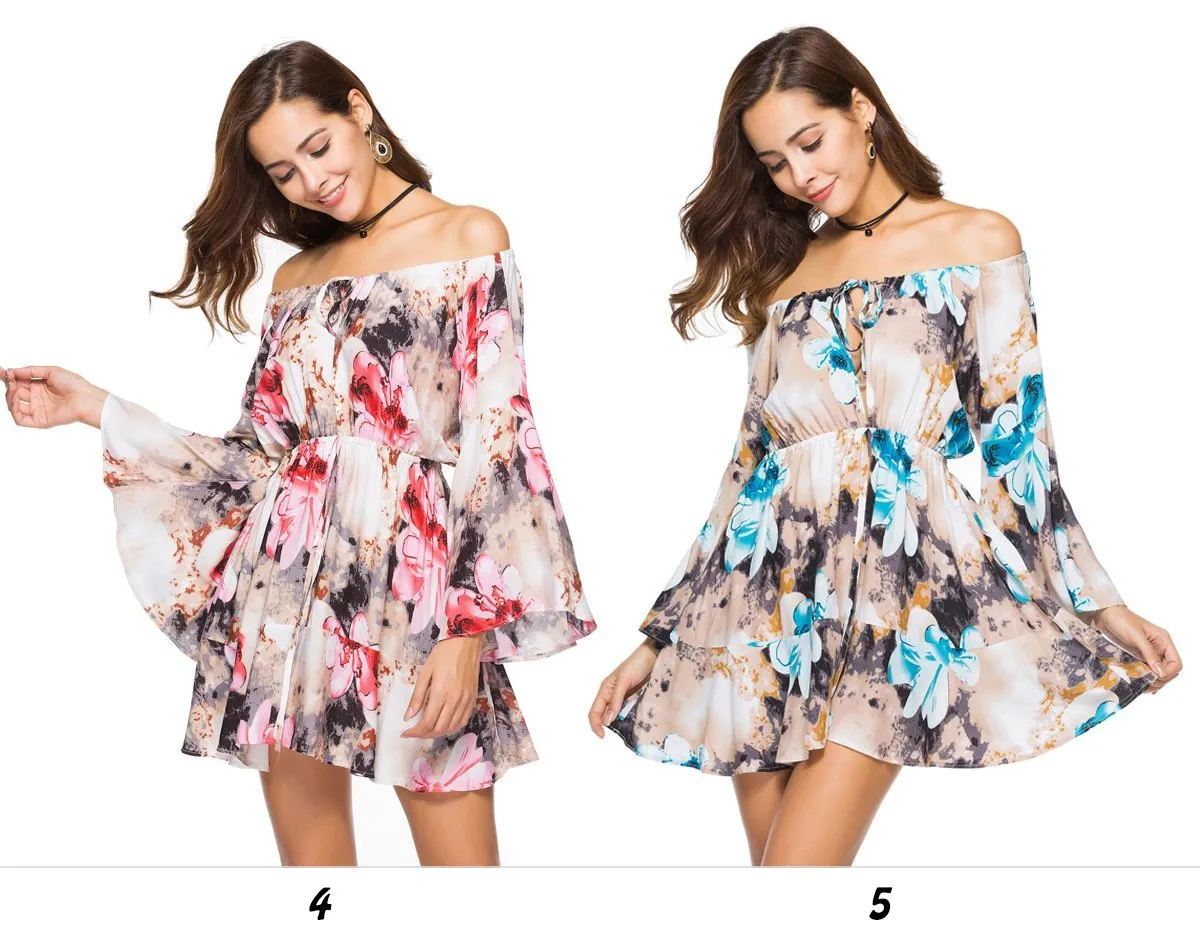 2018 new arrival Printed Flower Strapless Mini dress