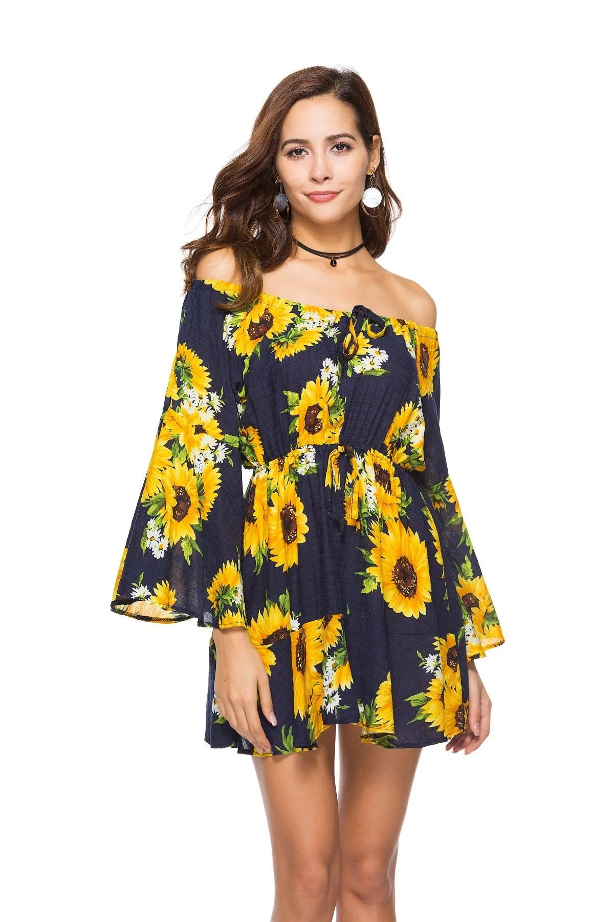 2018 new arrival Printed Flower Strapless Mini dress