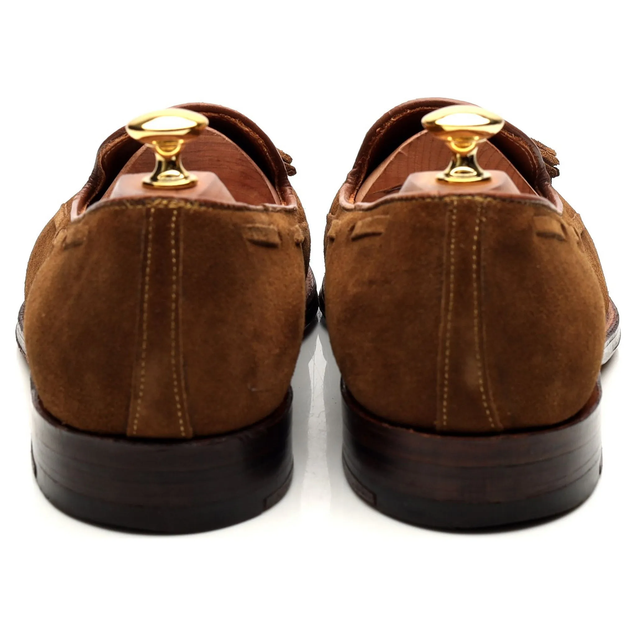 '3403' Snuff Tan Brown Suede Tassel Loafers UK 8.5 US 9 E