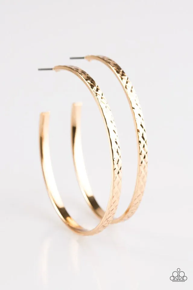 A Cut Above the Rest Gold Paparazzi Earrings