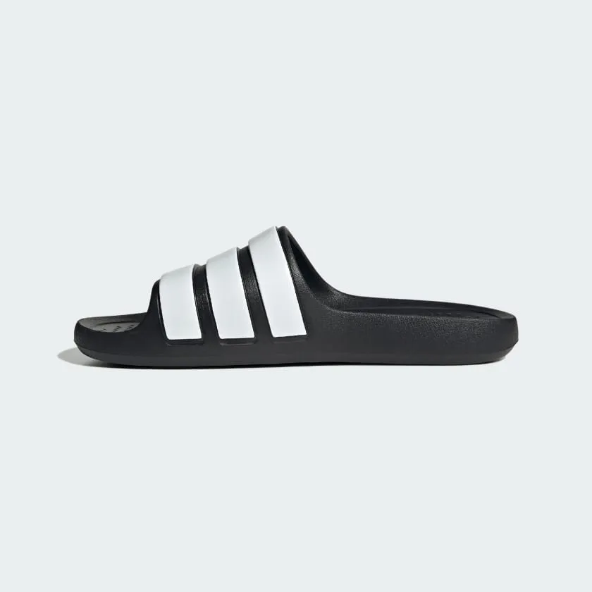 ADIDAS WOMEN'S ADILETTE BLACK/WHITE SLIDES