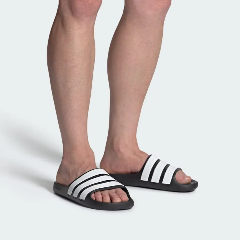 ADIDAS WOMEN'S ADILETTE BLACK/WHITE SLIDES