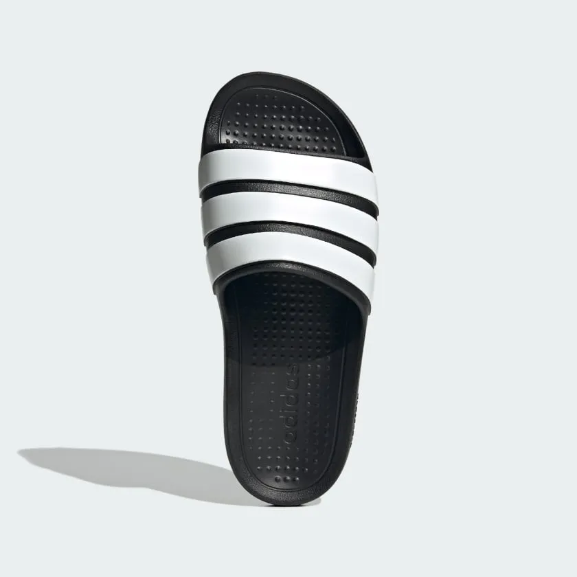 ADIDAS WOMEN'S ADILETTE BLACK/WHITE SLIDES