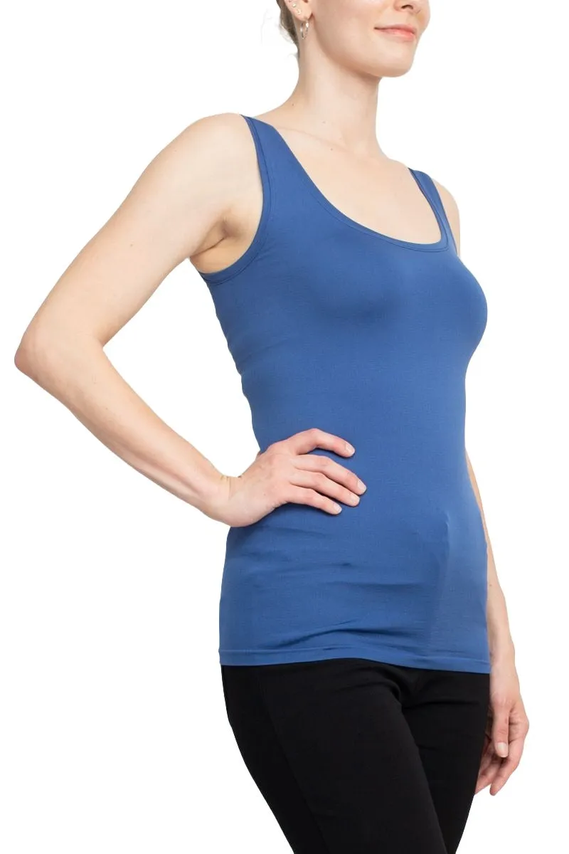 Alberto Makali Square Neck Sleeveless Solid Spandex Top - Wholesale