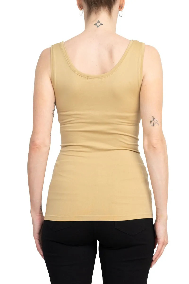 Alberto Makali Square Neck Sleeveless Solid Spandex Top - Wholesale