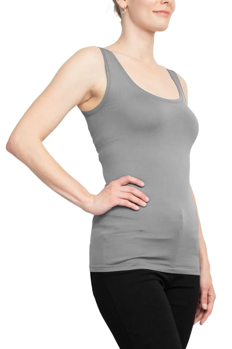 Alberto Makali Square Neck Sleeveless Solid Spandex Top - Wholesale