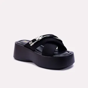 Alison Black Casual Platform Slides 0412714