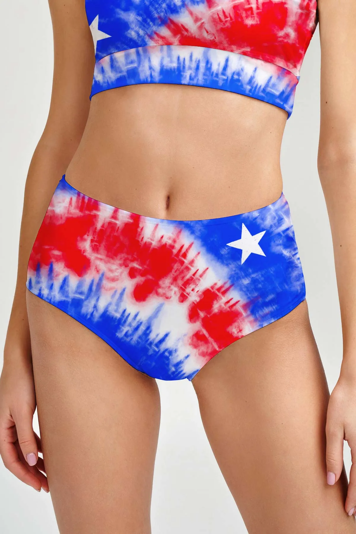 American Babe Cara July 4th Patriotic High-Waist Bikini Bottom - Women