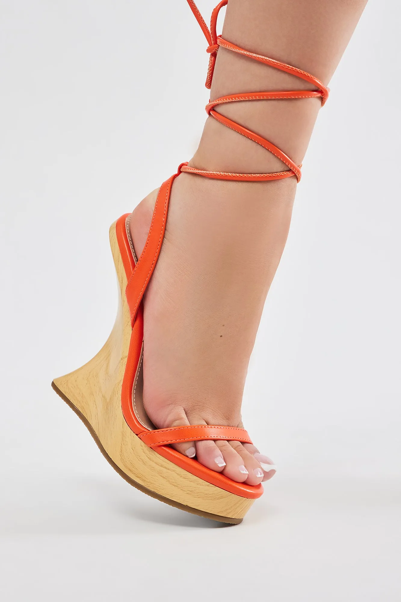 Arosa Wrap Up Wedges - Orange