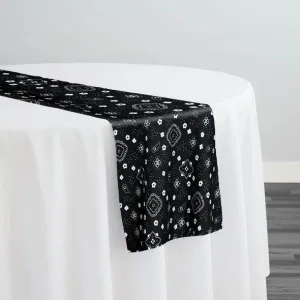 Bandana (Poly Print) Table Runner in Black