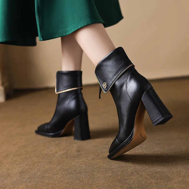 Braided Luxe Cow Leather Ankle Boots