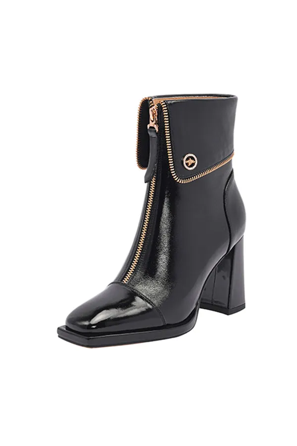 Braided Luxe Cow Leather Ankle Boots