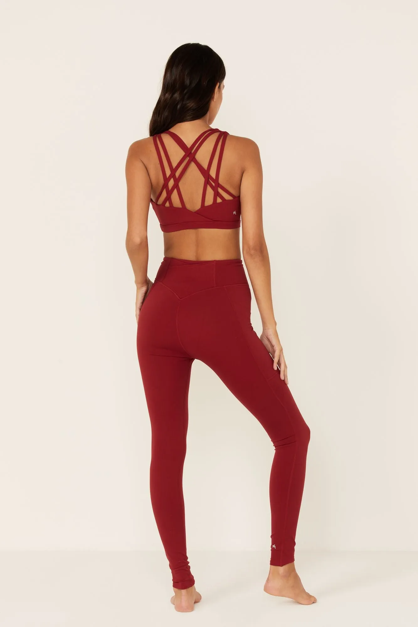 Burgundy High Rise Athletic Leggings