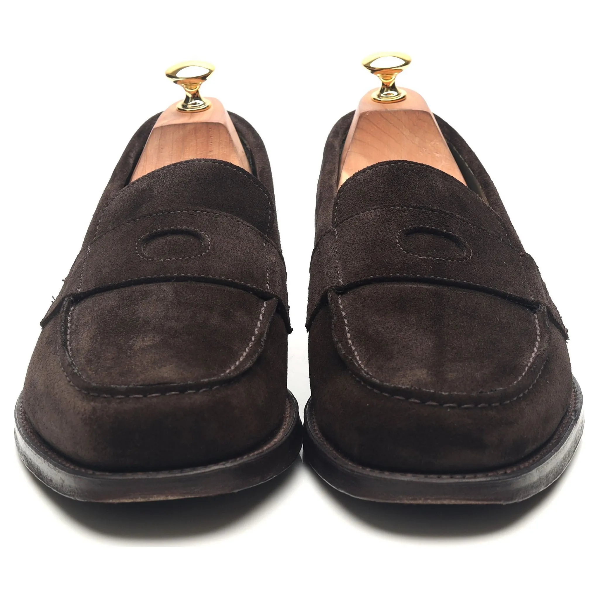 'Charles' Dark Brown Suede Loafers UK 10