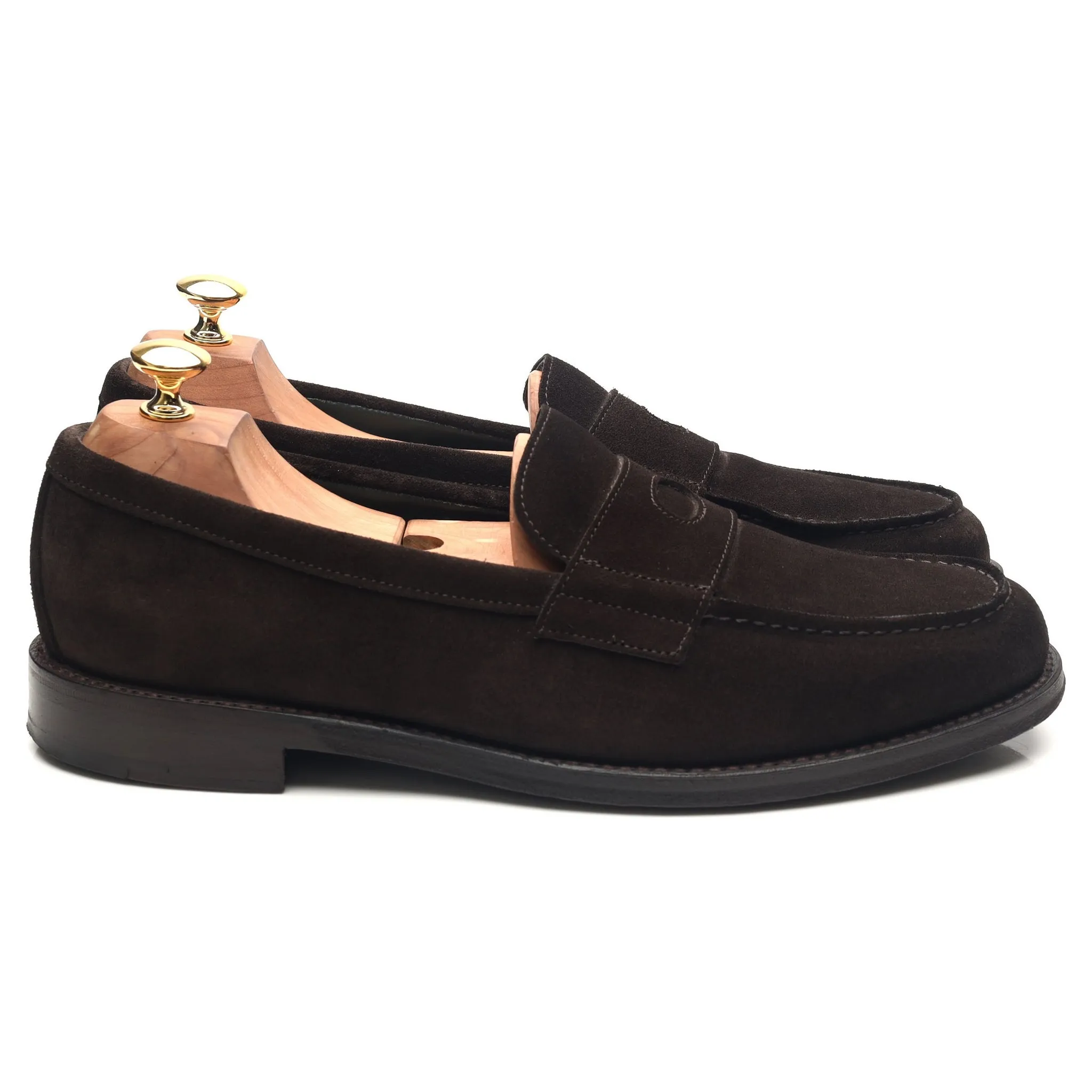 'Charles' Dark Brown Suede Loafers UK 10