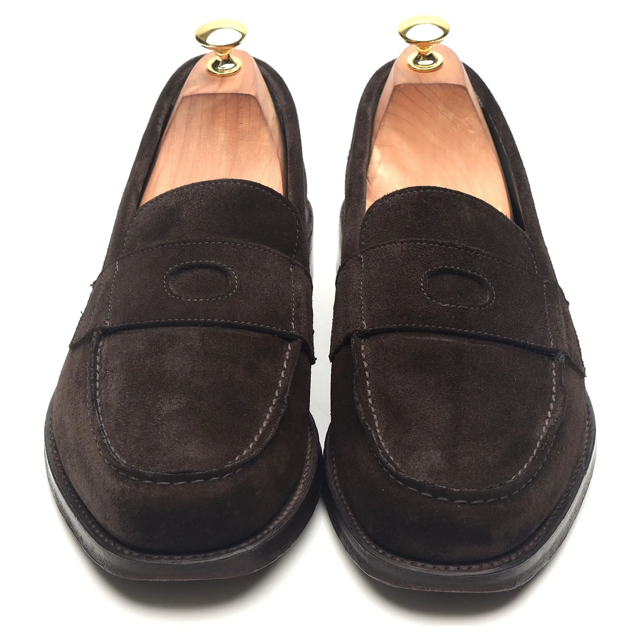 'Charles' Dark Brown Suede Loafers UK 10