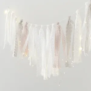 Crochet ribbon Tassel Garland Banner