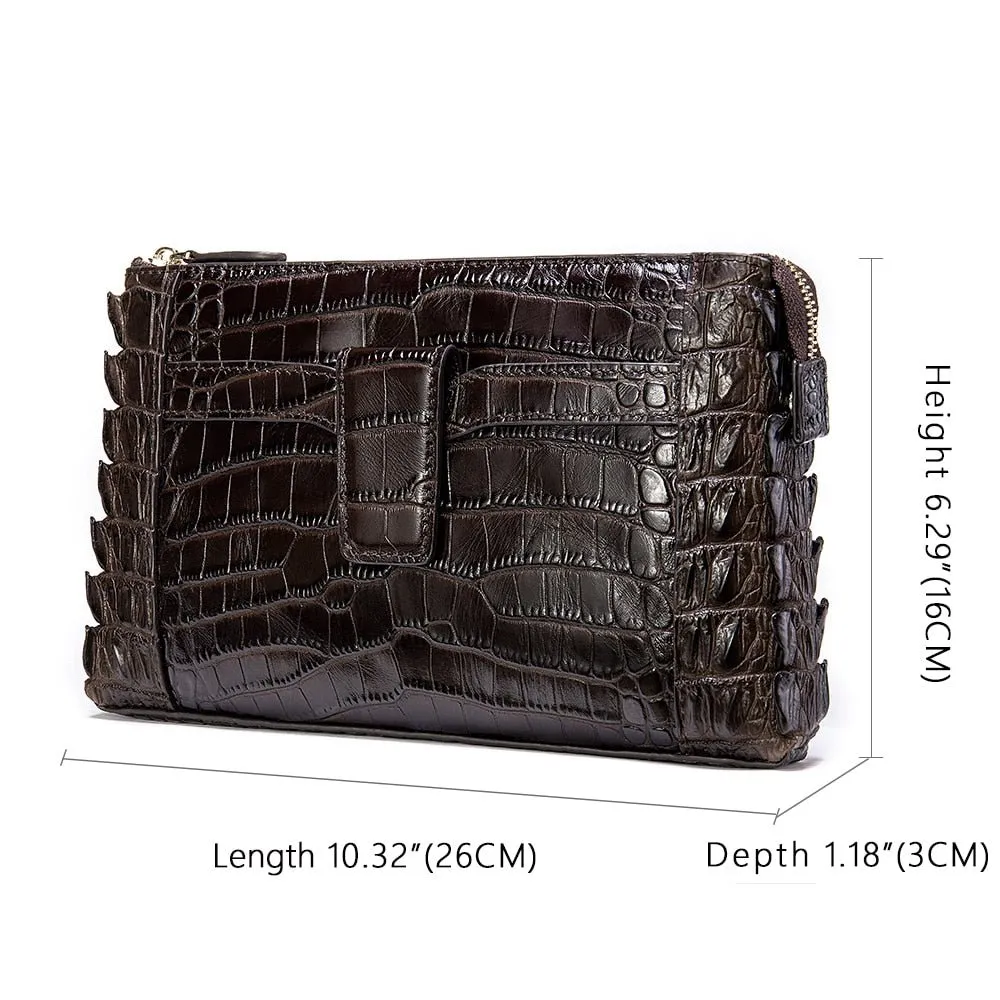 CrocoLuxe Vintage Leather Clutch Wallet