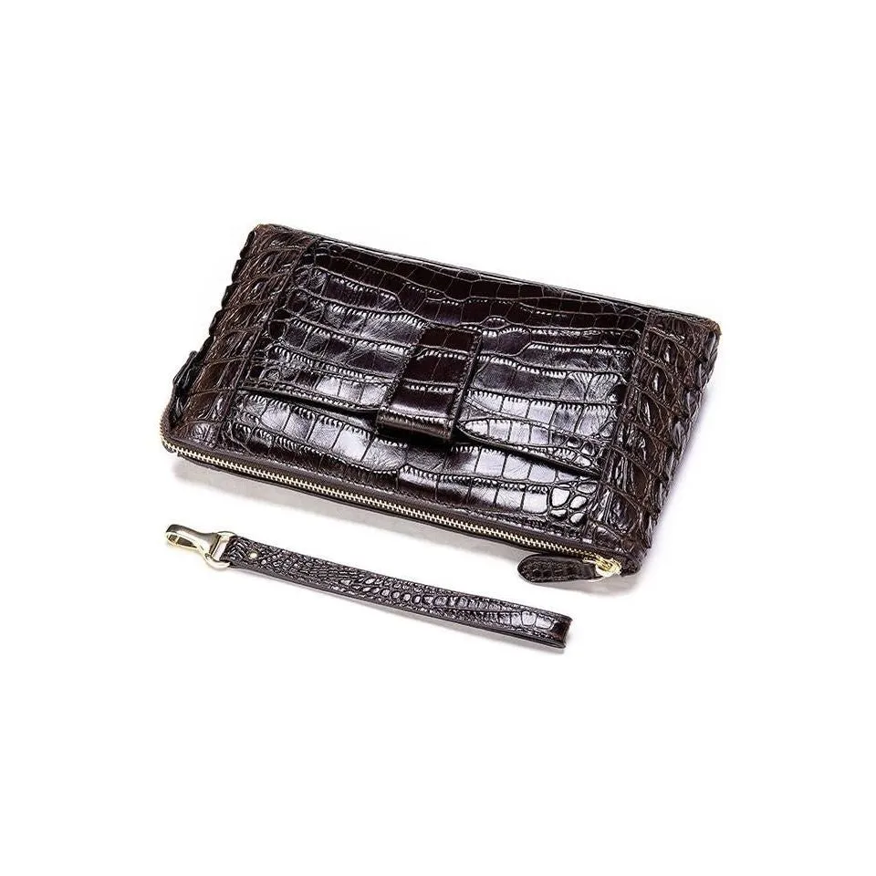 CrocoLuxe Vintage Leather Clutch Wallet