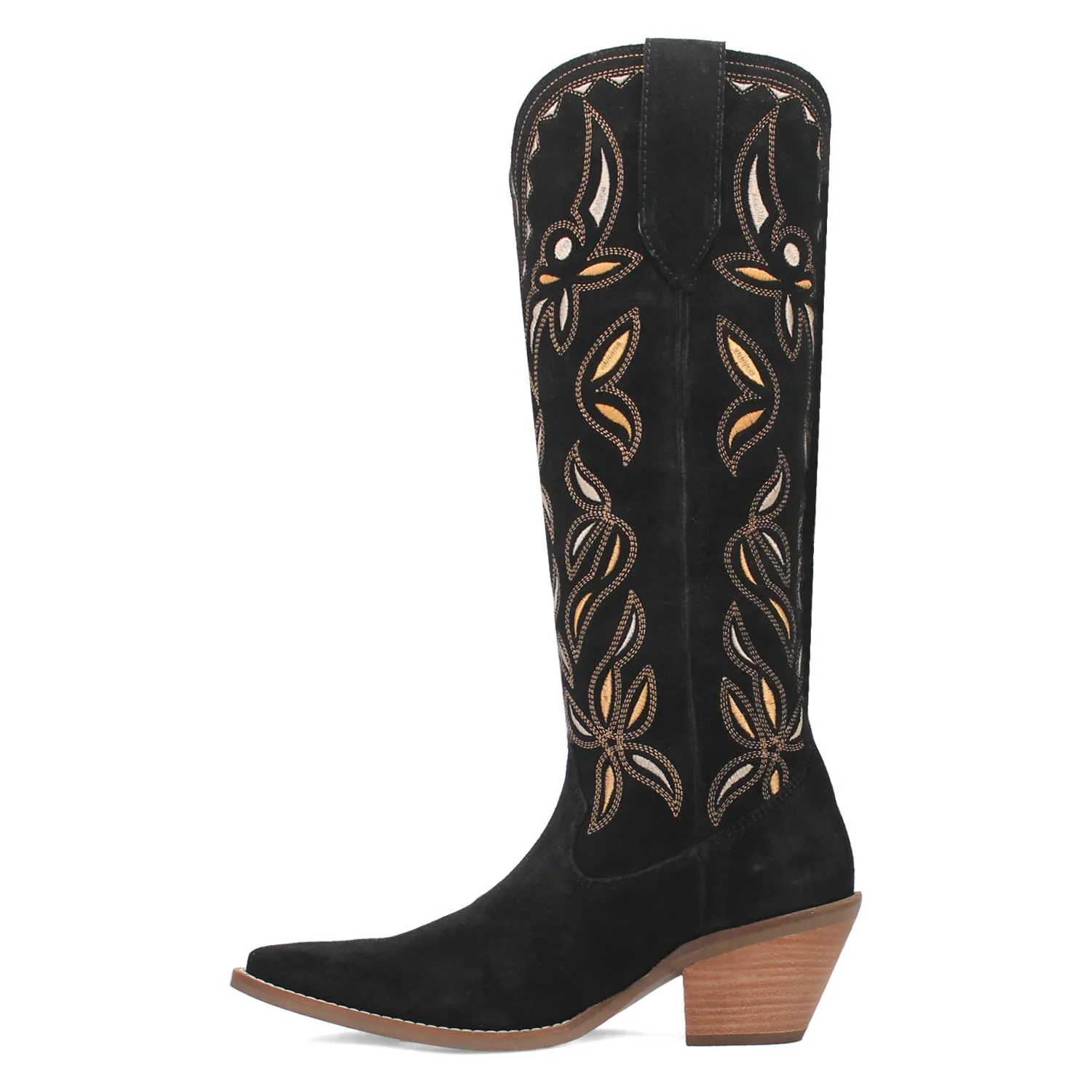 Dingo Womens Bandelera Black Suede Cowboy Boots