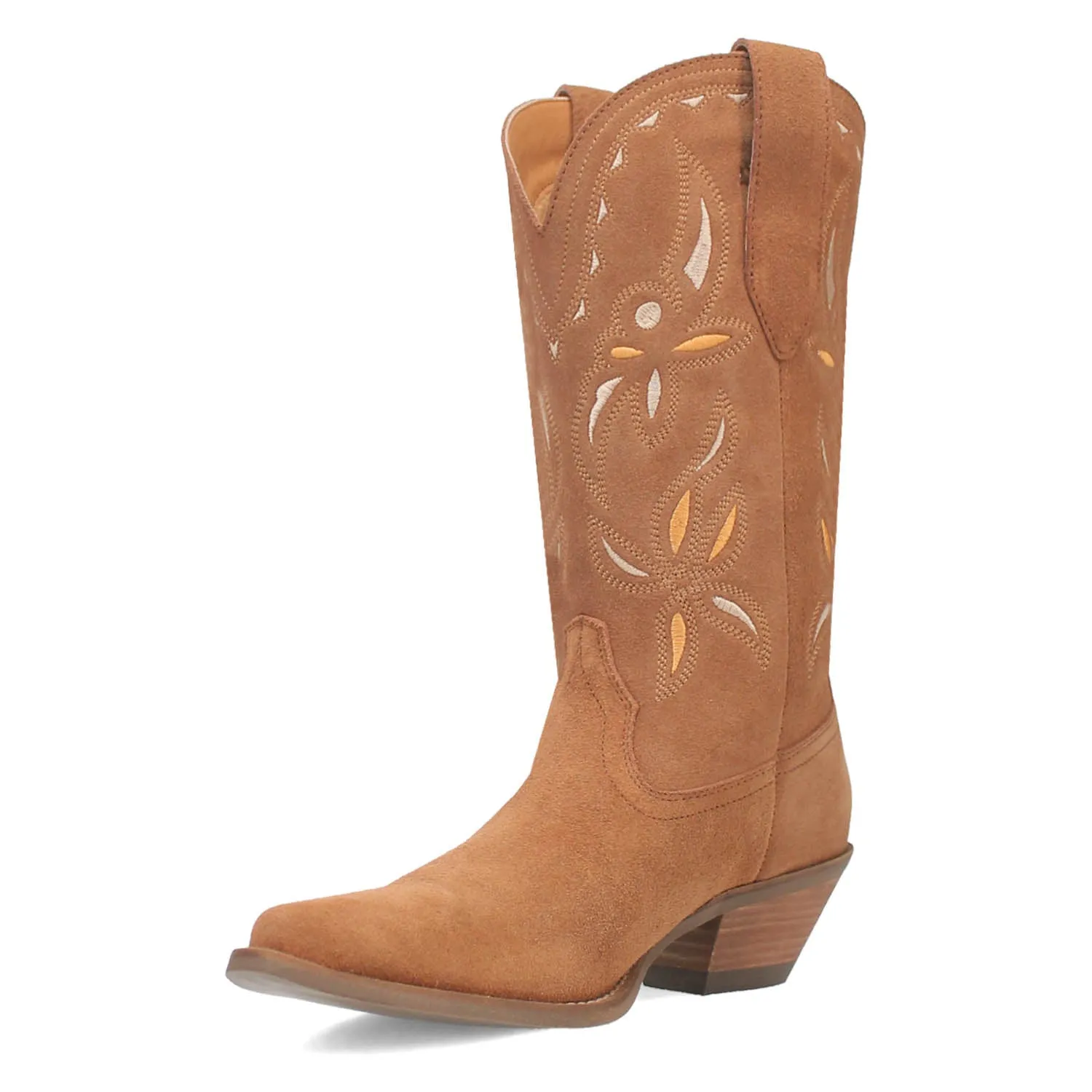 Dingo Womens Sabana Camel Suede Cowboy Boots