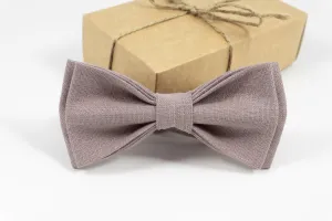 Dusty Mauve linen bow tie for weddings