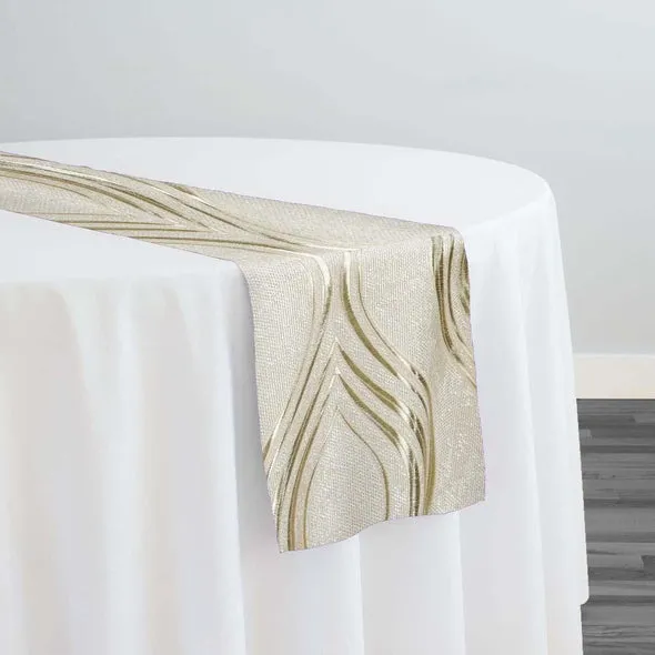 Eclipse Jacquard (Reversible) Table Runner in Taupe