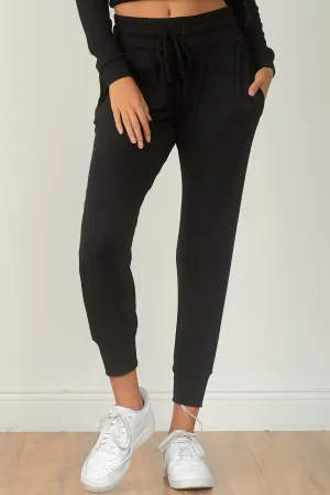 Elan Thin Ribbed Jogger Pants