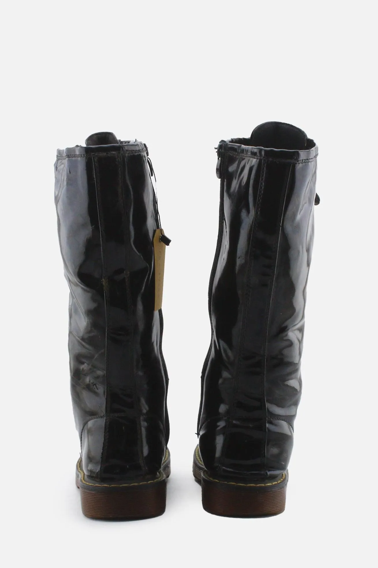 European Brand Zipper Laces Combat Long Boots | 100% Synthetic Leather