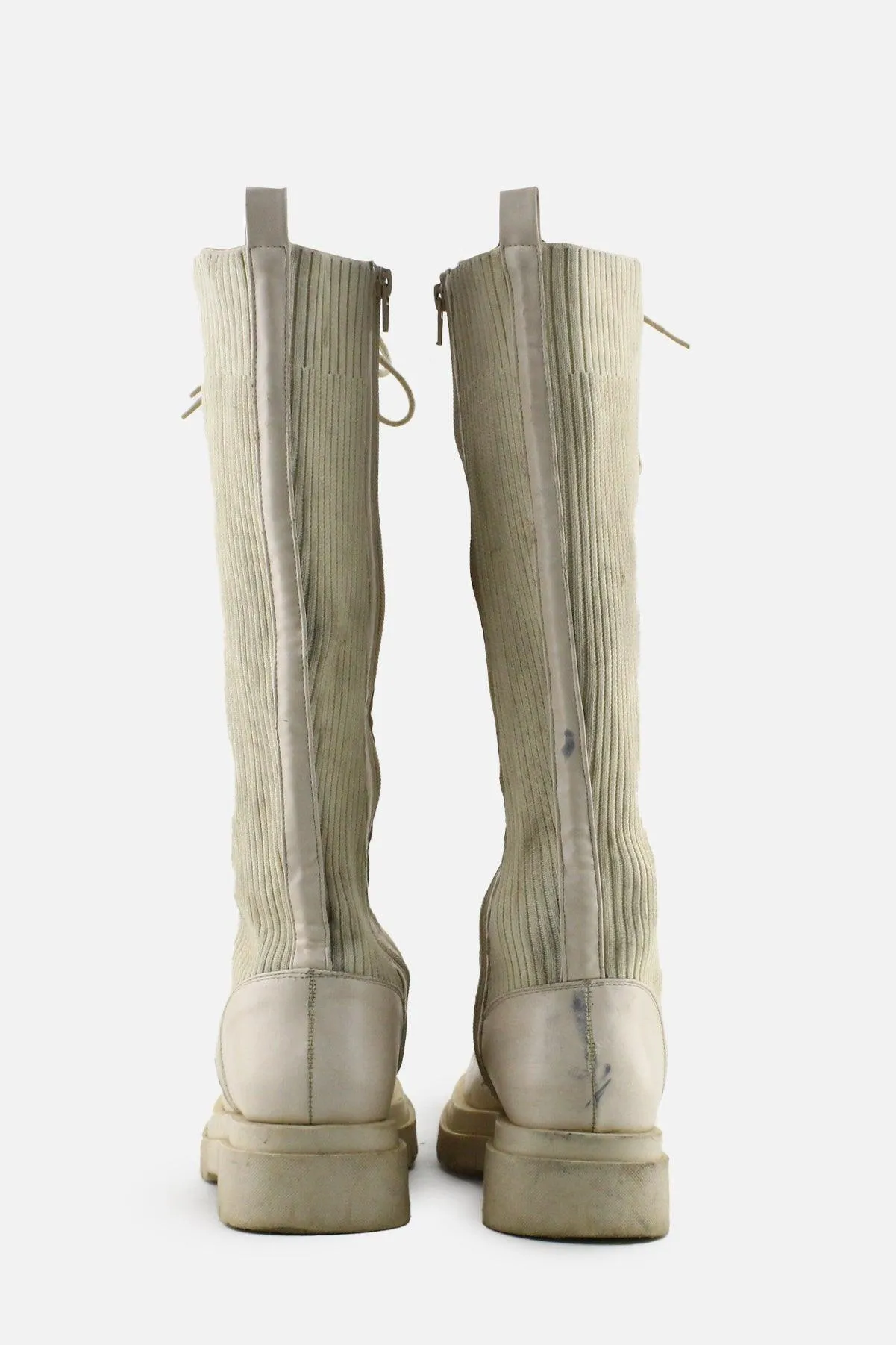 European Brand Zipper Laces Combat Long Boots | Textile