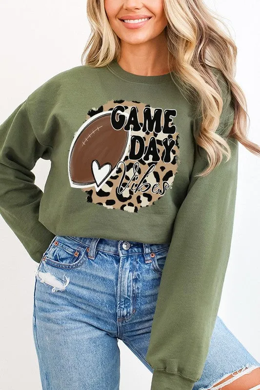 Fall Football Leopard Game Day Vibes Sweatshirt