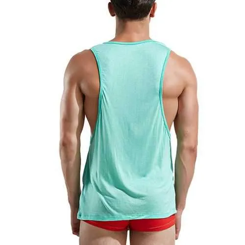 Fashion Mens Sports Breathable Low Slits Fitness Vest Casual Bodybuilding Sleeveless Tank Tops