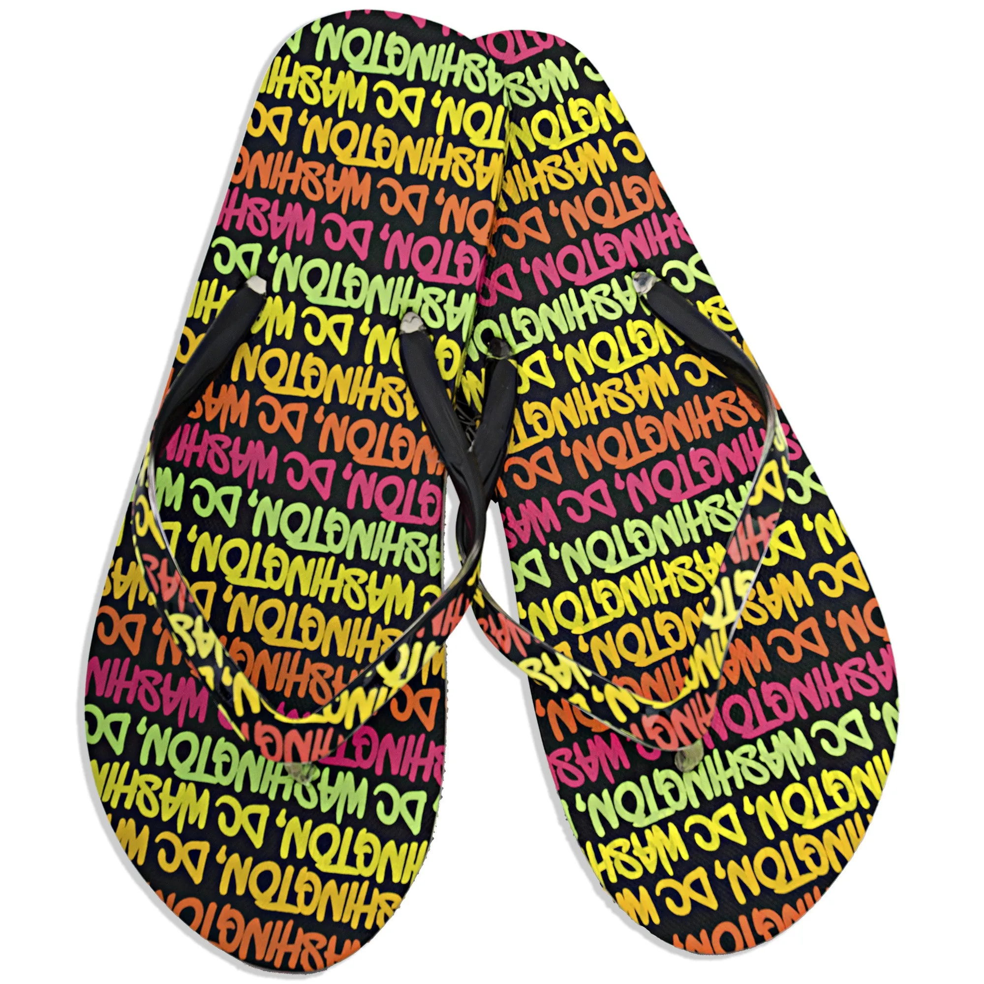 FFDC3 Robin Ruth Flip Flops - Washington DC Black/Rainbow