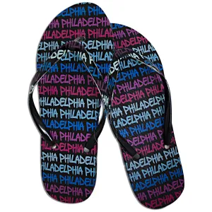 FFPH1B Robin Ruth Flip Flops - Philadelphia BLACK/BLUE/PURPLE