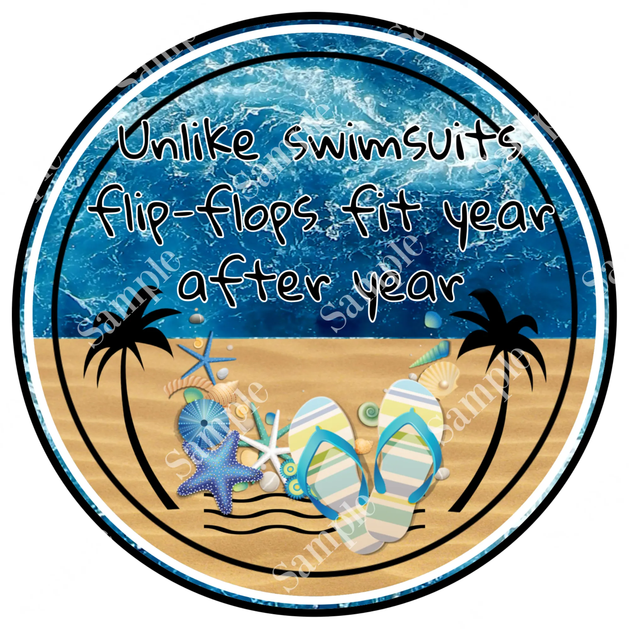 Flip Flops Summer Beach Sign, Beach Door Hanger, Wreath Sign