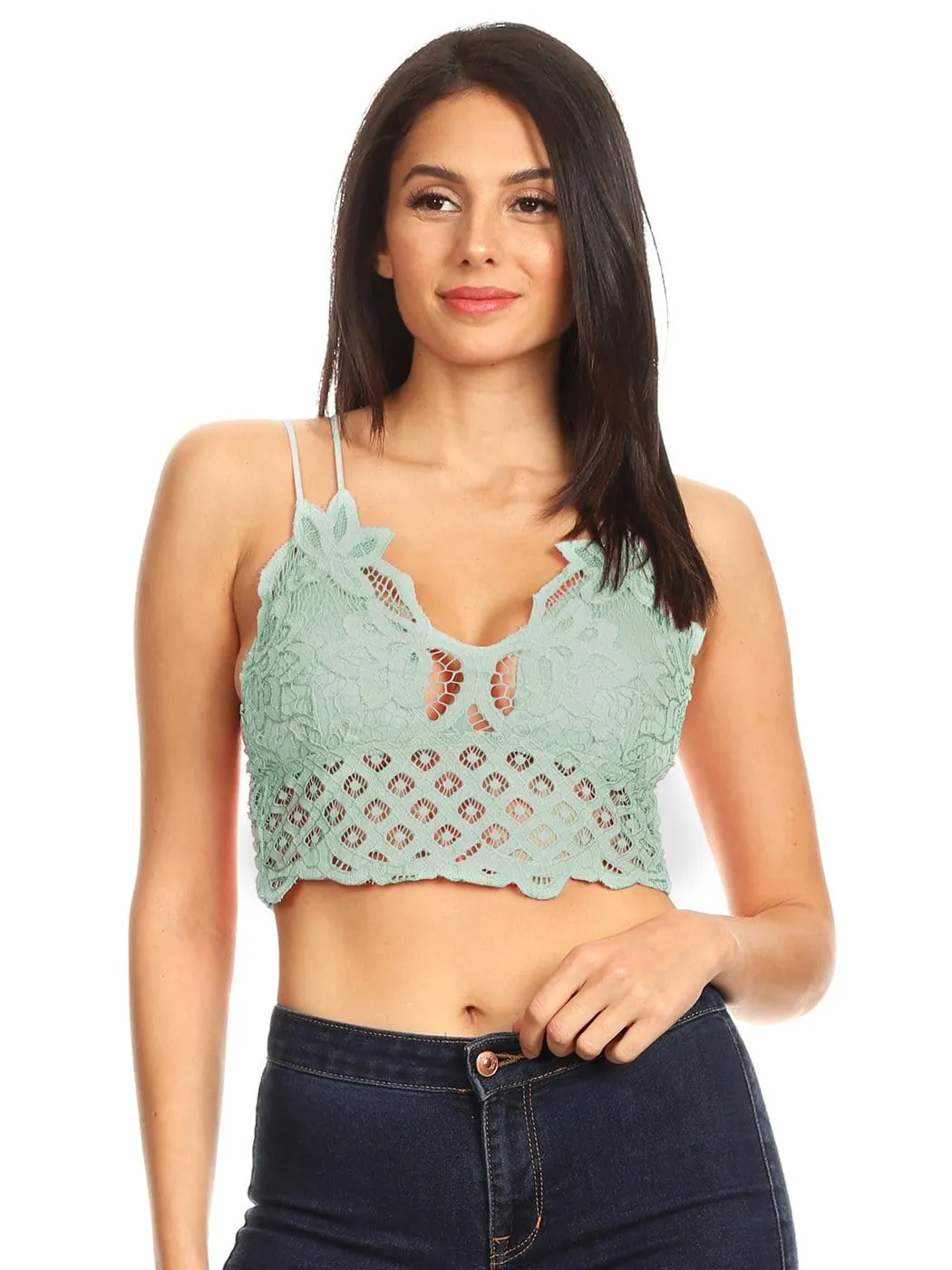 Floral Lace Bralette Crop Top