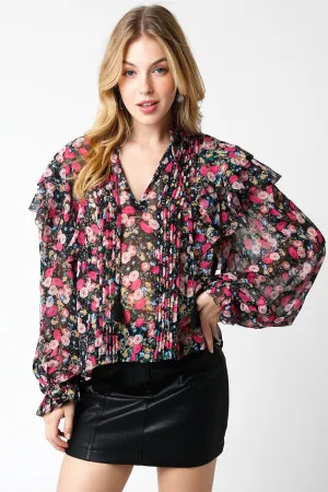 Floral Ruffle Fredda Top