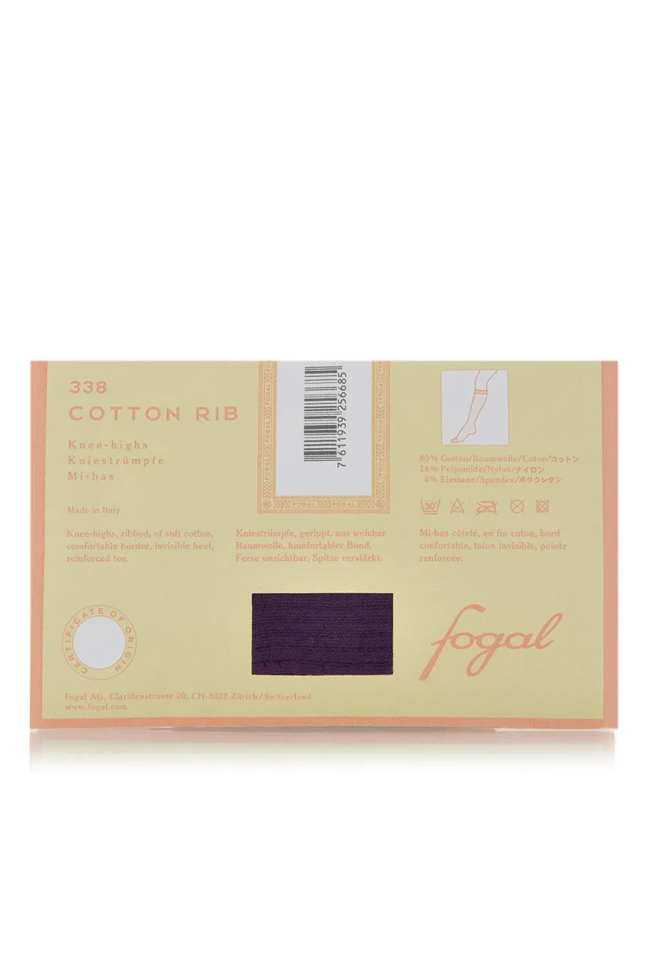 FOGAL 338 COTTON RIB Knee Highs 706 Calvados