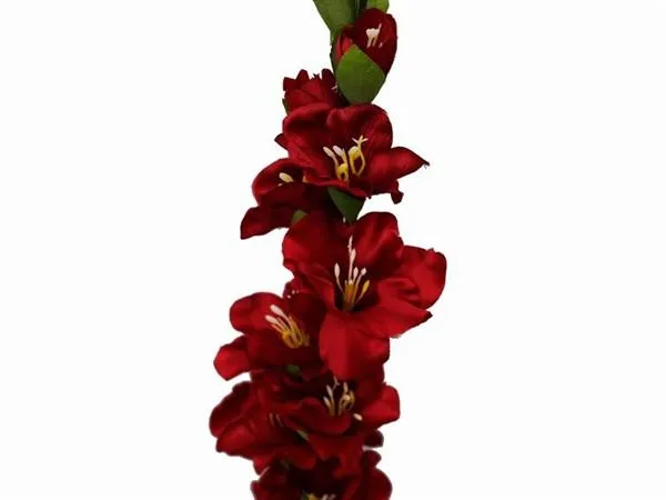 Gladiolus Stem Artificial Silk Flowers - Red - 6 pcs