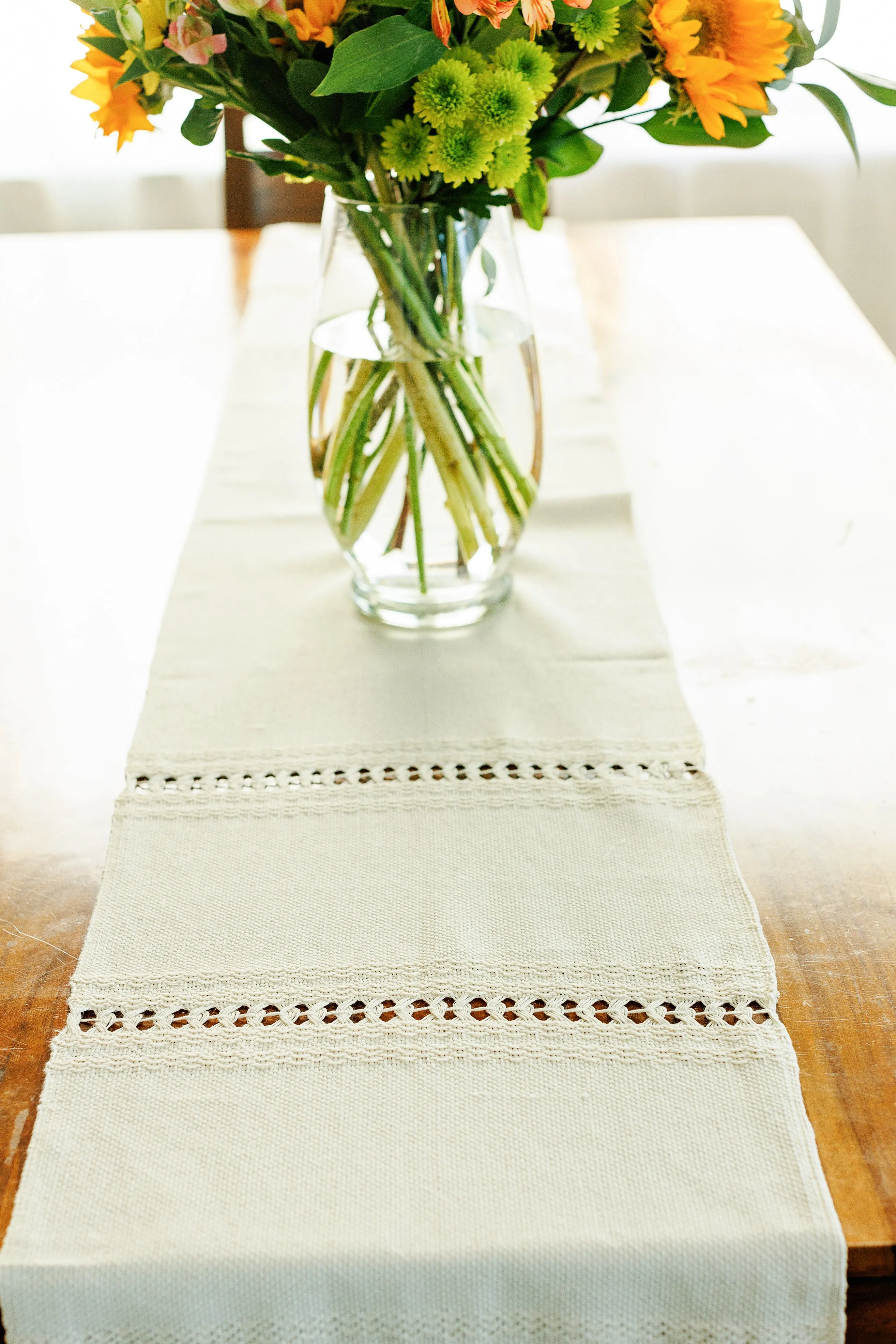 Handwoven Table Runner - Natural Cotton