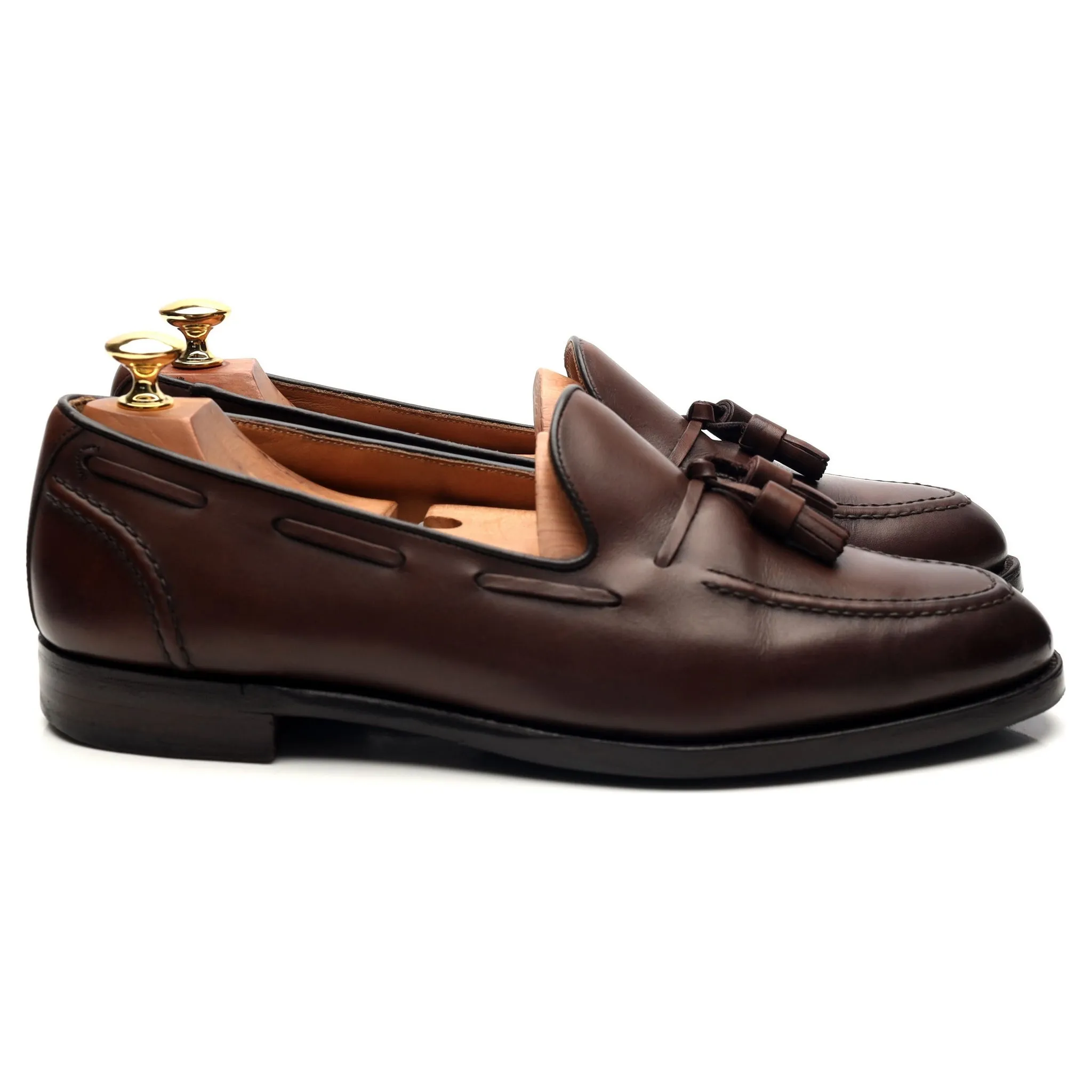 'Harry ll EF' Dark Brown Leather Tassel Loafers UK 9 F