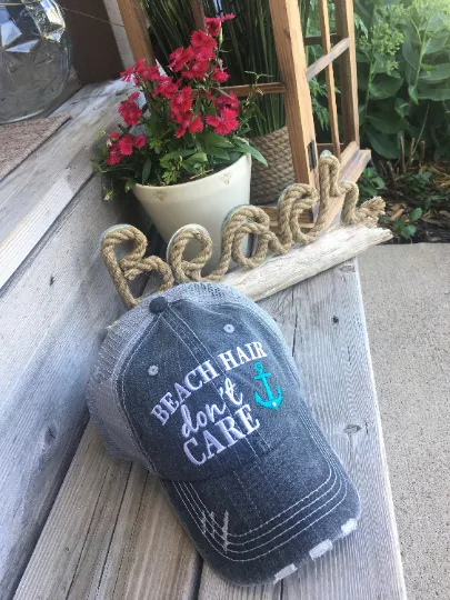 Hats { Lake hair don't care } { Happy Camper } { River hair don't care } { Beach hair don't care } { Tailgate hair don't care }