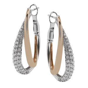 Hoop Earring in 18k Gold with Diamonds