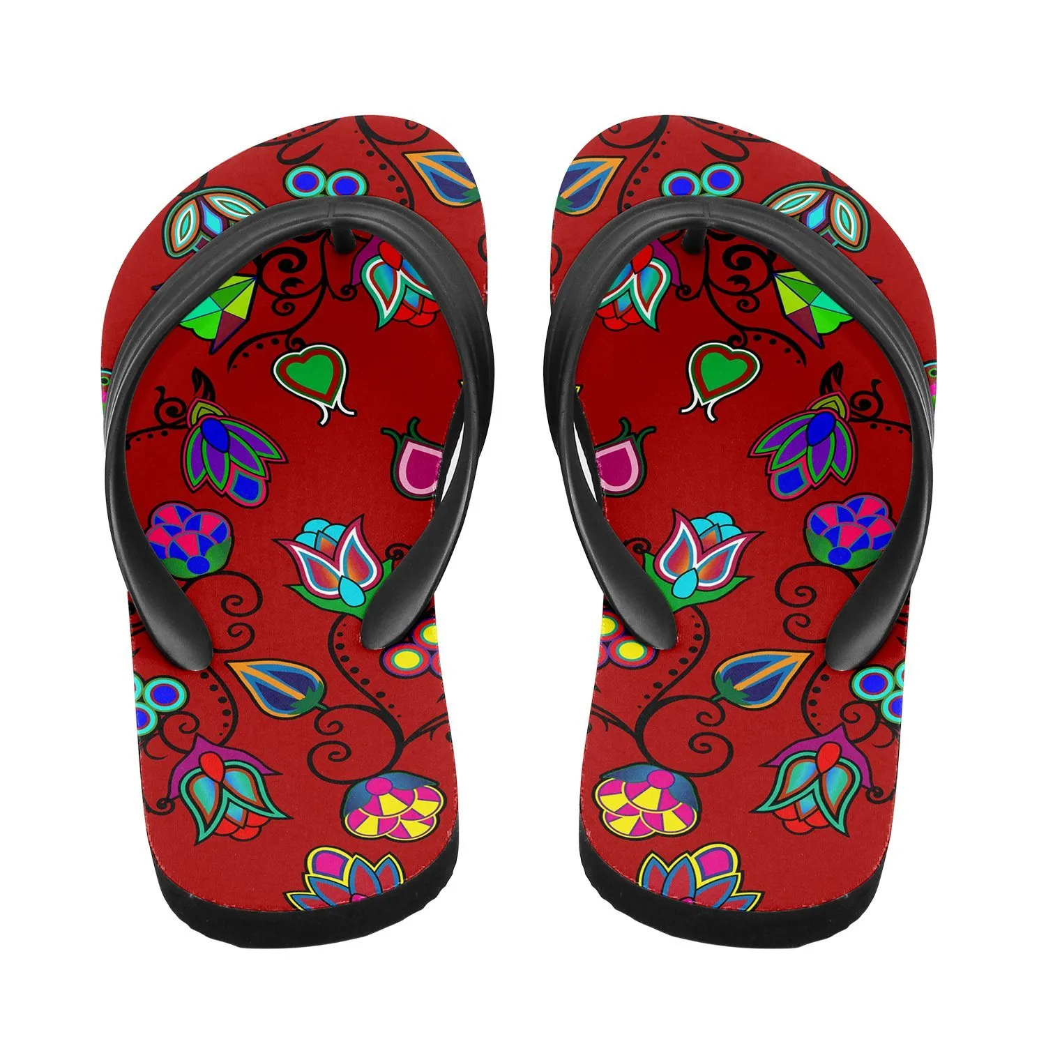 Indigenous Paisley Dahlia Flip Flops