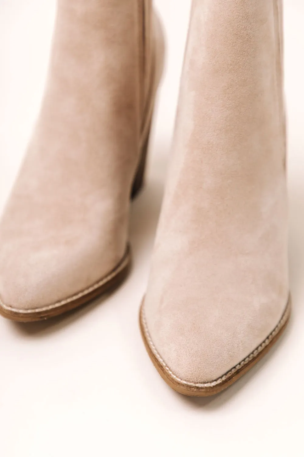 Jackie Heeled Booties in Taupe