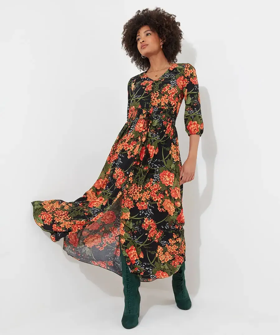 Joe Browns 14 Black Sienna Florals Dress