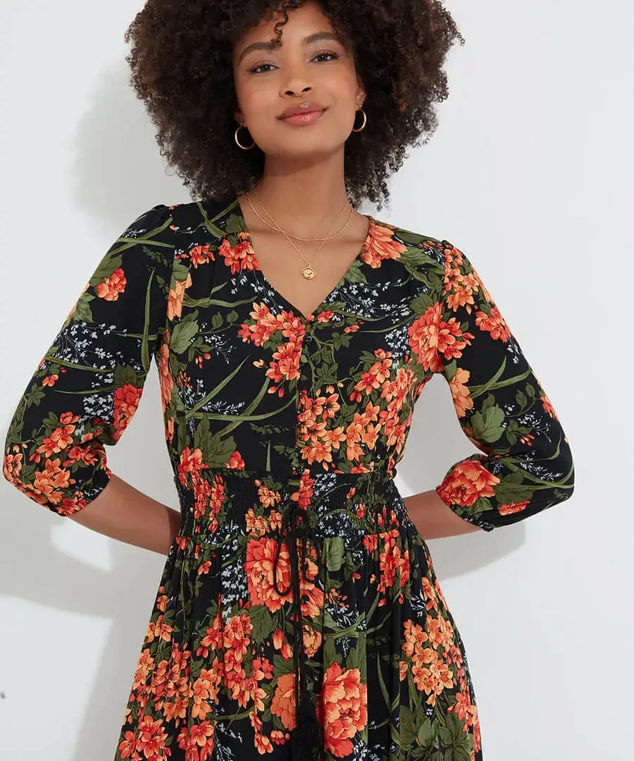 Joe Browns 14 Black Sienna Florals Dress