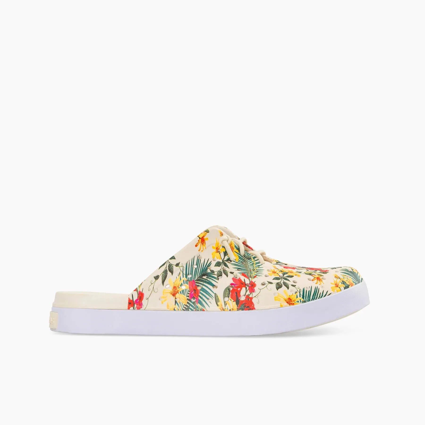 Joybees Womens Weekend Mule Graphic Bone Tropical Floral